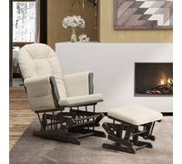 vidaXL Chaise berçante - Blanc crème - Tissu