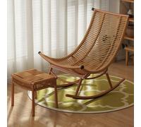 Chaise Berçante Tissée en Rotin Faite à la Main, Chaise Longue Confortable | Fauteuil a Bascule Allaitement for Adultes, Idéales for le Salon ou la Chambre à Coucher(Chair+Stool)
