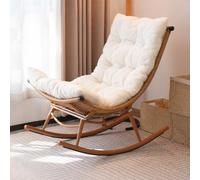 Chaise Berçante Tissée en Rotin Faite à la Main, Chaise Longue Confortable | Fauteuil a Bascule Allaitement for Adultes, Idéales for le Salon ou la Chambre à Coucher(Chair+Cushion)