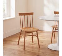 Chaise bistrot à barreaux en bois d'hévéa massif 46.5x84x50.5cm Marron