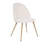 Chaise Bouclette ""Slano"" pieds métal imitation hêtre Atmosphera