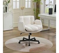 Chaise Bureau, Chaise de Bureau Ergonomique en Tissu Chenille avec Rotation à 360° et Réglage en Hauteur, Chaise de Bureau Moderne avec Roues Silencieuses, Avec Accoudoirs Convertibles Multi-positions