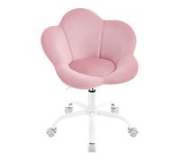 Chaise Bureau Enfant en Forme de Pétale - WOLTU Chaise Pivotante en Velours - Siège Rembourré - Rose Clair