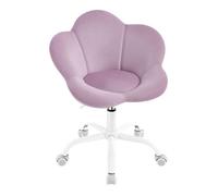 Chaise Bureau Enfant en Forme de Pétale - WOLTU Chaise Pivotante en Velours - Siège Rembourré - Violet Clair