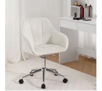 Chaise Bureau Pivotante - WOLTU Chaise Coiffeuse en Velours - Crème Blanc W0ATT0574
