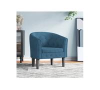 Chaise cabriolet bleu foncé velours Bleu G