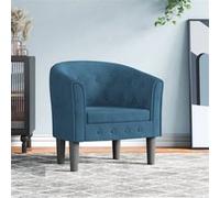 vidaXL Fauteuil cabriolet Siège rembourré Accoudoirs Dossier Velours Bleu foncé