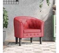 Chaise cabriolet rouge bordeaux similicuir