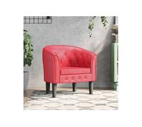 vidaXL Fauteuil cabriolet – Chaise avec accoudoirs, siège rembourré – Rouge similicuir