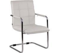 Chaise Cantilever Gandia en similicuir , Blanc /Chrome Blanc G