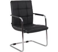 Chaise Cantilever Gandia en similicuir , Noir /Chrome Noir G