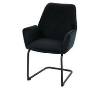 Mendler Chaise Cantilever HWC-G67 Tissu/Textile Öko-Tex MVG Bleu-Anthracite