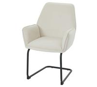 Mendler Chaise Cantilever HWC-G67 Tissu/Textile Öko-Tex MVG Creme-Beige