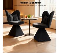Chaise Chaise Papillon Pivotante pour Salon et Salle à Manger - Confortable en Tissu - Noir