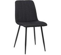 CLP Chaise De Salle A Manger Dijon en Tissu Ou Velours I Chaise avec Surface D'assise Matelassée Pieds en Metal I Charge Max.150 Kg, Couleur:Noir, Matériel:Tissu