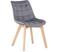CLP Chaise de Salle à Manger Passaic en Velours, Chaise Capitonnée Matelassée avec Patins de Sol, Capacité de Charge 150 kg, Couleur:Gris