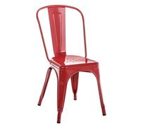 Chaise clp en metal empilable non pliable H. 89 cm interieur rouge