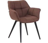 CLP Trading GmbH - Chaise Roseville Tissu - Accoudoir et dossier rembourré - Marron - 150kg