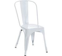 CLP Chaise empilable Benedikt en Metal avec Dossier, Style bistrot, pour Restaurants et Cuisines, Design Robuste, Charge Max. 200 kg Couleur:Blanc