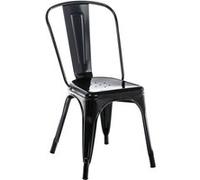 CLP Chaise empilable Benedikt en Metal avec Dossier, Style bistrot, pour Restaurants et Cuisines, Design Robuste, Charge Max. 200 kg Couleur:Noir