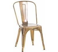 CLP Chaise empilable Benedikt en Metal avec Dossier, Style bistrot, pour Restaurants et Cuisines, Design Robuste, Charge Max. 200 kg, Couleur: Or