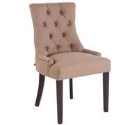 CLP Chaise Aberdeen – tissu, rembourrage épais, piétement hévéa – Taupe / Cadre Antique – H. 92 cm