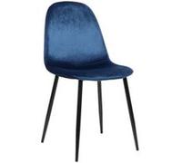 CLP Chaise de Salle à Manger rembourrée Napier, Chaise de Cuisine avec Dossier et Structure métallique, Peut Supporter jusqu'à 150 kg, Couleur:Bleu, Matériel:Velours