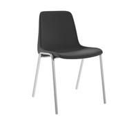 Chaise collectivité Coque universelle Polypropylène Noir - Pieds métal chromé