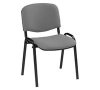 Chaise conférence classique grise piètement noir