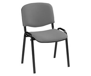 Chaise conférence classique grise piètement noir