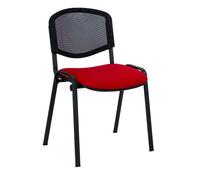 Chaise Conférence dossier maille assise rouge