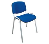 Chaise Conférence empilable bleu piétement alu