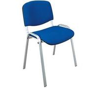 Chaise Conférence empilable bleu piétement alu