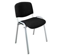 Chaise Conférence empilable noir piétement alu