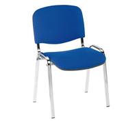 Chaise conférence professionnelle bleu - pieds chromé