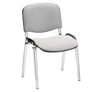 Chaise conférence professionnelle grise - pieds chromé