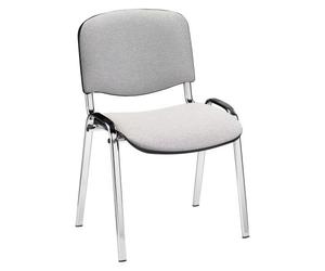 Chaise conférence professionnelle grise - pieds chromé