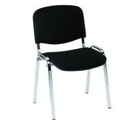 Chaise conférence professionnelle noire - pieds chromé
