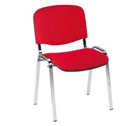 Chaise conférence professionnelle rouge - pieds chromé