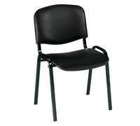 Chaise conférence vinyle piétement noir