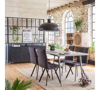 Chaise contemporaine pieds compas métal (lot de 2)
