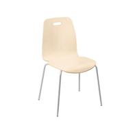 Chaise coque bois piétement tube métal érable