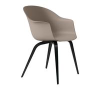Chaise coquille avec structure hêtre noir Bat WxHxD 56x85x61cm/plastic glides