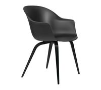 Chaise coquille avec structure hêtre noir Bat WxHxD 56x85x61cm/plastic glides