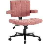 Chaise Criss Cross avec roulettes, accoudoirs réglables, tissu antidérapant, coussin confortable, style moderne, siège pivotant, idéale pour un bureau de maquillage, un bureau ou un espace de travail