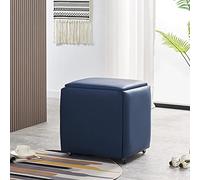Chaise cube empilable 5 en 1 avec roulettes, repose-pieds imitation polyuréthane, petits tabourets gigognes carrés pour salon et salle à manger 35 x 35 x 35 cm