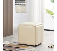 Chaise cube empilable 5 en 1 imitation PU avec roulettes, sièges gigognes polyvalents pour salon et salle à manger 45 x 45 x 45 cm