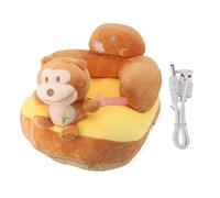 Chaise d’apprentissage à la position assise pour bébé, siège de soutien au sol pour tout-petits, rembourré et mignon, en forme d’animal de dessin animé, avec angle réglable et (Guenon)
