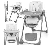 Chaise haute Malplay Chaise haute pour enfant Plateau pliable et réglable Sangles 6 hauteurs jusqu'à 20 kg Gris
