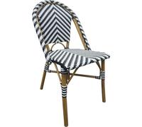 Chaise d'appoint Bolero en rotin noir style parisien (2 pièces)